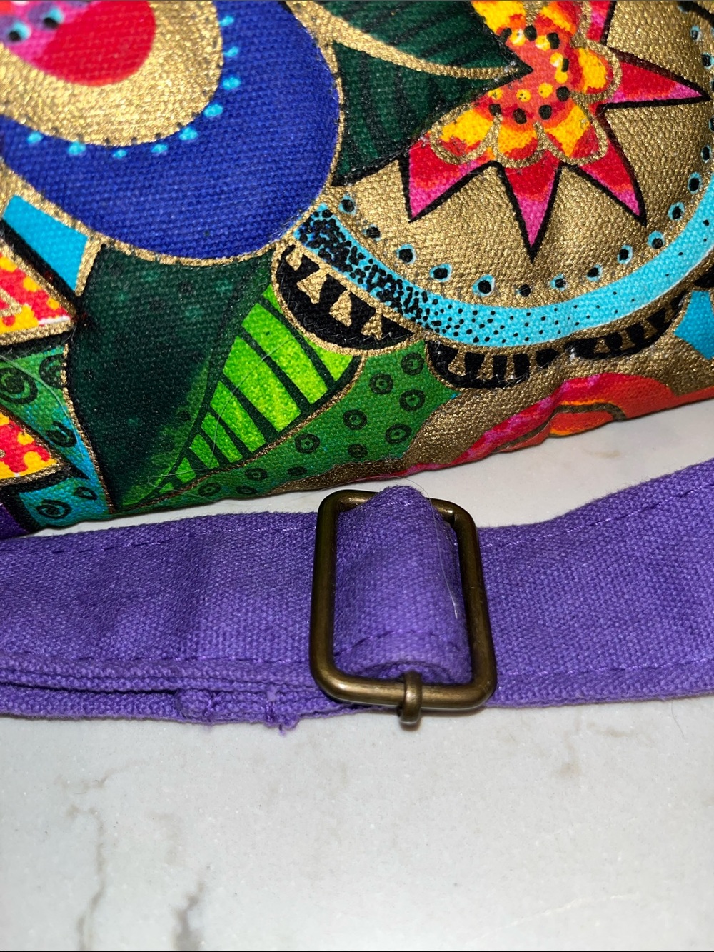 Laurel Burch Multicolor Floral Crossbody with Purple Strap - Picture 3 of 13